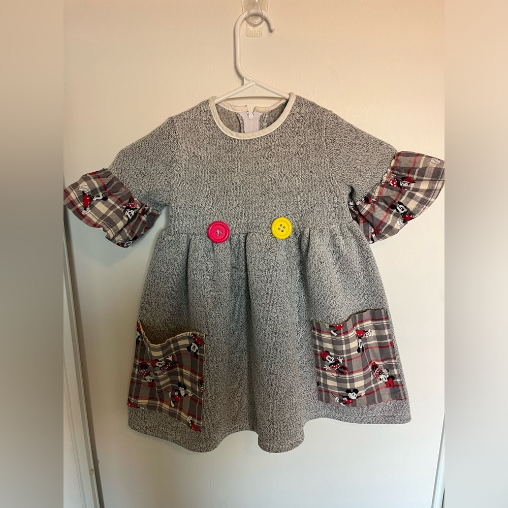 Minnie's Corner Dress Custom Made, 3T,‎ Patch work Pockets , Disney